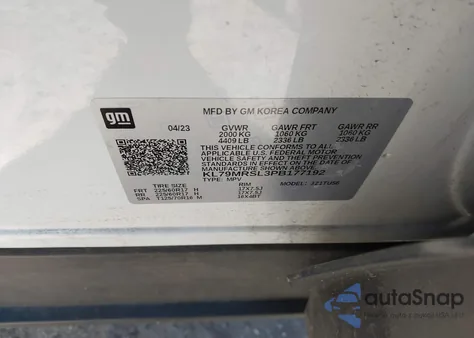 2023 Chevrolet Trailblazer Awd Lt из США, поврежденный, VIN KL79MRSL3PB177192